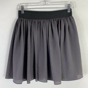 Piacere Di Piu Skirt Women's Medium Gray Chiffon Lightweight Elastic Waist Short